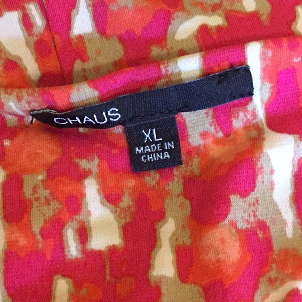 NWOT CHAUS XL dress with 3/4 length sleeves in vibrant colors - Picture 11 of 12